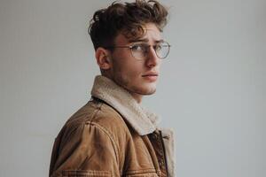 Stylish male model in Soft Aqua Casual Button Up showcased in a relaxed lifestyle setting emphasizing modern and comfortable Males fashion trends photo