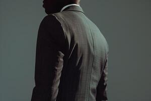 Trendy male model in a geometric print suit set against a stylish background emphasizing contemporary Males portrait fashion and sophisticated outfit photo