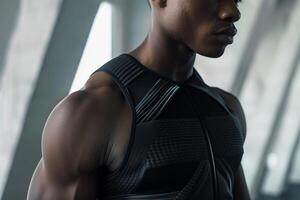 gym wear with face lines and a dynamic background Highlighting modern athletic aesthetics and stylish design with vibrant flair photo