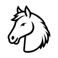 horse icon or modern line symbol. line art and icon design with bold outline. Black and white Pixel Perfect minimalistic symbol isolated white background. Silhouette simple thin sign vector