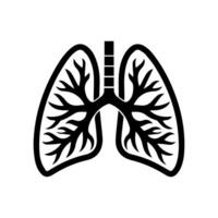Lungs Cancer icon or modern line symbol. line art and icon design with bold outline. Black and white Pixel Perfect minimalistic symbol isolated white background. Silhouette simple thin sign vector
