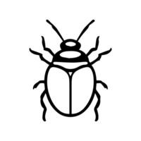 bug icon or modern line symbol. line art and icon design with bold outline. Black and white Pixel Perfect minimalistic symbol isolated white background. Silhouette simple thin sign vector