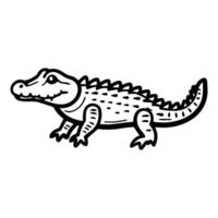 alligator icon or modern line symbol. line art and icon design with bold outline. Black and white Pixel Perfect minimalistic symbol isolated white background. Silhouette simple thin sign vector