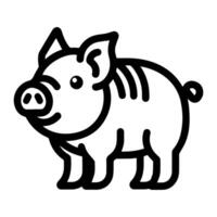 pig icon or modern line symbol. line art and icon design with bold outline. Black and white Pixel Perfect minimalistic symbol isolated white background. Silhouette simple thin sign vector