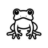 amphibian icon or modern line symbol. line art and icon design with bold outline. Black and white Pixel Perfect minimalistic symbol isolated white background. Silhouette simple thin sign vector