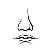 Nose icon or modern line symbol. line art and icon design with bold outline. Black and white Pixel Perfect minimalistic symbol isolated white background. Silhouette simple thin sign vector