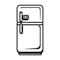 Refrigerator icon or modern line symbol. line art and icon design with bold outline. Black and white Pixel Perfect minimalistic symbol isolated white background. Silhouette simple thin sign vector