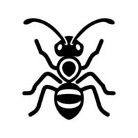 ant icon or modern line symbol. line art and icon design with bold outline. Black and white Pixel Perfect minimalistic symbol isolated white background. Silhouette simple thin sign vector