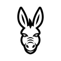donkey icon or modern line symbol. line art and icon design with bold outline. Black and white Pixel Perfect minimalistic symbol isolated white background. Silhouette simple thin sign vector