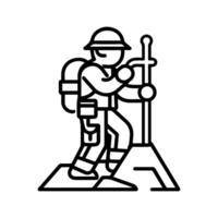 Archeologist icon or modern line symbol. line art and icon design with bold outline. Black and white Pixel Perfect minimalistic symbol isolated white background. Silhouette simple thin sign vector