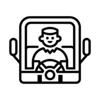 Driver icon or modern line symbol. line art and icon design with bold outline. Black and white Pixel Perfect minimalistic symbol isolated white background. Silhouette simple thin sign vector