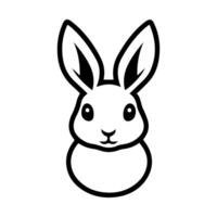 rabbit icon or modern line symbol. line art and icon design with bold outline. Black and white Pixel Perfect minimalistic symbol isolated white background. Silhouette simple thin sign vector