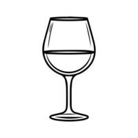 Wine Glass icon or modern line symbol. line art and icon design with bold outline. Black and white Pixel Perfect minimalistic symbol isolated white background. Silhouette simple thin sign vector