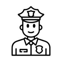 Policeman icon or modern line symbol. line art and icon design with bold outline. Black and white Pixel Perfect minimalistic symbol isolated white background. Silhouette simple thin sign vector