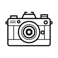Camera icon or modern line symbol. line art and icon design with bold outline. Black and white Pixel Perfect minimalistic symbol isolated white background. Silhouette simple thin sign vector