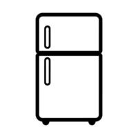 Refrigerator icon or modern line symbol. line art and icon design with bold outline. Black and white Pixel Perfect minimalistic symbol isolated white background. Silhouette simple thin sign vector