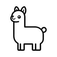 alpaca icon or modern line symbol. line art and icon design with bold outline. Black and white Pixel Perfect minimalistic symbol isolated white background. Silhouette simple thin sign vector