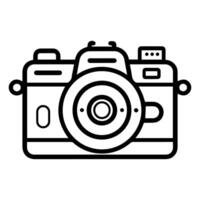 Camera icon or modern line symbol. line art and icon design with bold outline. Black and white Pixel Perfect minimalistic symbol isolated white background. Silhouette simple thin sign vector