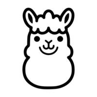 alpaca icon or modern line symbol. line art and icon design with bold outline. Black and white Pixel Perfect minimalistic symbol isolated white background. Silhouette simple thin sign vector