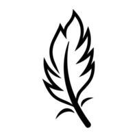 Quill icon or modern line symbol. line art and icon design with bold outline. Black and white Pixel Perfect minimalistic symbol isolated white background. Silhouette simple thin sign vector