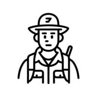 Archeologist icon or modern line symbol. line art and icon design with bold outline. Black and white Pixel Perfect minimalistic symbol isolated white background. Silhouette simple thin sign vector