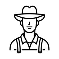 Farmer icon or modern line symbol. line art and icon design with bold outline. Black and white Pixel Perfect minimalistic symbol isolated white background. Silhouette simple thin sign vector