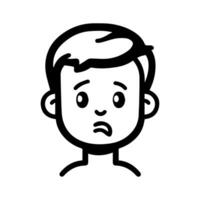 Confused icon or modern line symbol. line art and icon design with bold outline. Black and white Pixel Perfect minimalistic symbol isolated white background. Silhouette simple thin sign vector