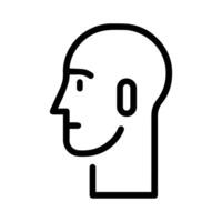 Head icon or modern line symbol. line art and icon design with bold outline. Black and white Pixel Perfect minimalistic symbol isolated white background. Silhouette simple thin sign vector