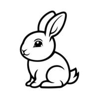 rabbit icon or modern line symbol. line art and icon design with bold outline. Black and white Pixel Perfect minimalistic symbol isolated white background. Silhouette simple thin sign vector