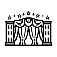 Theater icon or modern line symbol. line art and icon design with bold outline. Black and white Pixel Perfect minimalistic symbol isolated white background. Silhouette simple thin sign vector