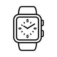 Smartwatch icon or modern line symbol. line art and icon design with bold outline. Black and white Pixel Perfect minimalistic symbol isolated white background. Silhouette simple thin sign vector