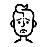 Confused icon or modern line symbol. line art and icon design with bold outline. Black and white Pixel Perfect minimalistic symbol isolated white background. Silhouette simple thin sign vector