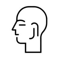 Head icon or modern line symbol. line art and icon design with bold outline. Black and white Pixel Perfect minimalistic symbol isolated white background. Silhouette simple thin sign vector
