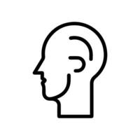 Head icon or modern line symbol. line art and icon design with bold outline. Black and white Pixel Perfect minimalistic symbol isolated white background. Silhouette simple thin sign vector