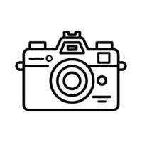 Camera icon or modern line symbol. line art and icon design with bold outline. Black and white Pixel Perfect minimalistic symbol isolated white background. Silhouette simple thin sign vector