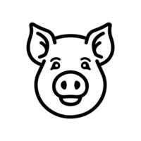 pig icon or modern line symbol. line art and icon design with bold outline. Black and white Pixel Perfect minimalistic symbol isolated white background. Silhouette simple thin sign vector