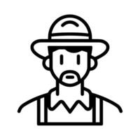 Farmer icon or modern line symbol. line art and icon design with bold outline. Black and white Pixel Perfect minimalistic symbol isolated white background. Silhouette simple thin sign vector