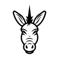 donkey icon or modern line symbol. line art and icon design with bold outline. Black and white Pixel Perfect minimalistic symbol isolated white background. Silhouette simple thin sign vector