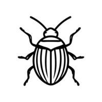 bug icon or modern line symbol. line art and icon design with bold outline. Black and white Pixel Perfect minimalistic symbol isolated white background. Silhouette simple thin sign vector