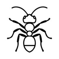 ant icon or modern line symbol. line art and icon design with bold outline. Black and white Pixel Perfect minimalistic symbol isolated white background. Silhouette simple thin sign vector