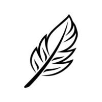 Quill icon or modern line symbol. line art and icon design with bold outline. Black and white Pixel Perfect minimalistic symbol isolated white background. Silhouette simple thin sign vector