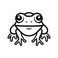 amphibian icon or modern line symbol. line art and icon design with bold outline. Black and white Pixel Perfect minimalistic symbol isolated white background. Silhouette simple thin sign vector