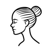 Hair Loss icon or modern line symbol. line art and icon design with bold outline. Black and white Pixel Perfect minimalistic symbol isolated white background. Silhouette simple thin sign vector