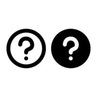 Question mark icon, filled and outlined vector