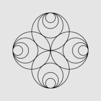 Joined circles in abstract shape vector
