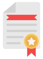 Certificate flat icon isolated on white background. vector