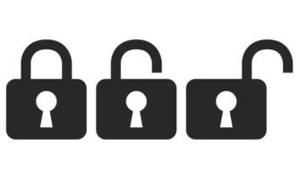 Set of lock flat icons isolated on white background. vector