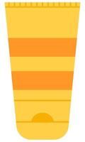 Flat icon of sunscreen and lotion isolated on white background. vector