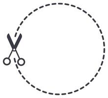 Cut lines with scissor isolated on white background. vector
