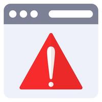Flat illustration of internet threat warning isolated on white background. vector